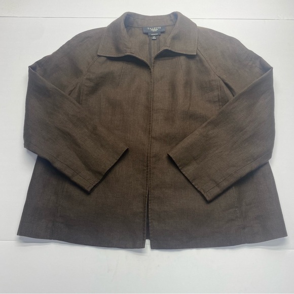 Talbots Pure Irish Linen Dark Brown Open Jacket Women’s MP LIGHTWEIGHT LUXURY - Picture 6 of 12